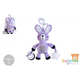 Zajíček/Zajíc babyted chrastítko plyš 30cm závěs na postýlku/kočárek na kartě v sáčku 0m+