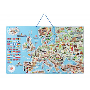 Woody Magnetická mapa EVROPY, společenská hra  3 v 1 v AJ