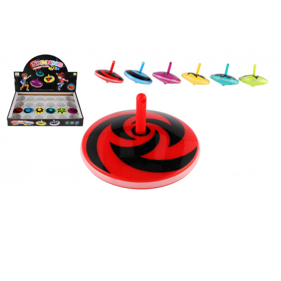 Teddies Kreisel leuchtend aus Kunststoff 6cm mit Batterie und Licht, 6 Farben