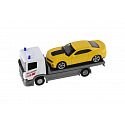 Dromader Dromedár Auto odťahovka Welly Scania P320 + auto kov/plast 15 cm mix druhov v krabičke 18,5 × 10 × 6 cm