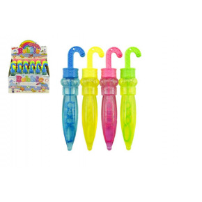 Teddies Parasolka zestaw do baniek mydlanych plastikowa 14cm w 4 kolorach