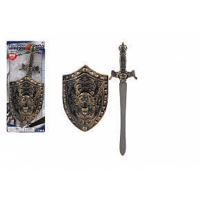 Teddies Meč rytířský se štítem na kartě