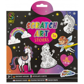 Rappa Kreatywny zestaw zdrapywanych naklejek 5 sztuk + zdrapywany długopis