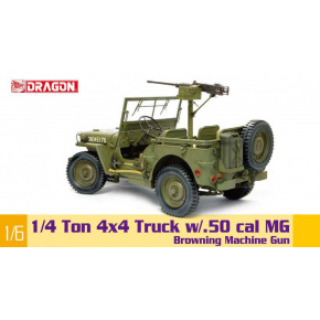 Dragon Model Kit military 75052 - 1/4-Ton 4x4 Truck w/M2 .50-calowy karabin maszynowy (1:6)