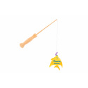 Teddies Spiel Fische/Angler mit Rute 26cm Kunststoff 5 Farben auf Karte 15,5x49x2cm