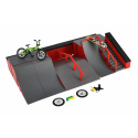 Teddies Skatepark - rampy, rowerek finger, deskorolka finger plastik z akcesoriami 2 kolory w pudełku 43x25x12cm