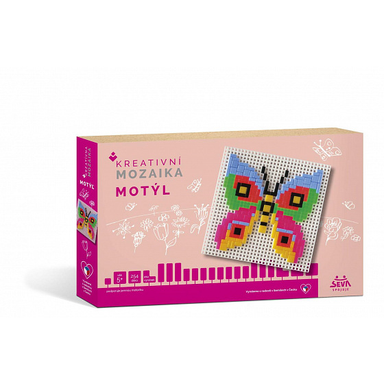 SEVA Kreatívna mozaika Motýľ 254 dielikov v krabici 24x16x3cm