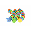 Teddies Biegsame Antistress-Raupe aus Kunststoff 17cm, Farbmix im Beutel 3x17cm