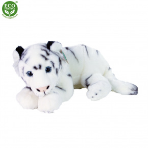 Rappa Plyšový tiger biely ležiaci 36 cm ECO-FRIENDLY