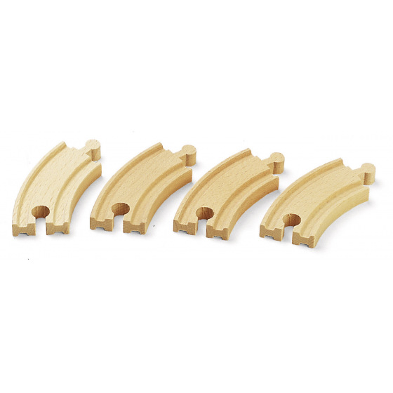 Brio 33337 Krátké zatáčky, 90 mm, 4 ks příslušenství k vláčkodráhám