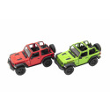 Teddies Auto Kinsmart Jeep Wrangler 2018 otevřená střecha 1:34 12,5cm kov 4 barvy na zpětné natažení