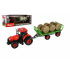 Traktor Zetor s vlekem a balíky plast 36cm na setrvačník na bat. se světlem se zvukem v krab. 39x13