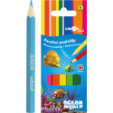 Buntstifte farbiges Holz kurz Ocean World sechseckig 6 Stk. in Schachtel 4,5x11x1cm 24 Stk. im Karton