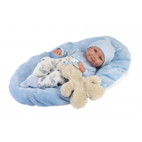 Rappa Llorens 73807 NEW BORN CHLAPEČEK realistická panenka miminko s celovinylovým tělem 40 cm