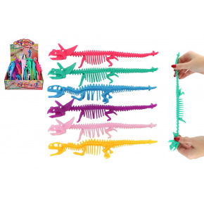 Teddies Hračka antistresová kostra dinosaura natahovací silikon 22cm 6 barev