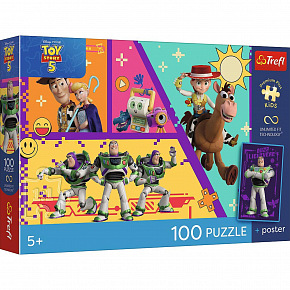 Trefl Puzzle Premium Plus Kids - Toy Story 41x27,5cm + plakát 100 dílků v krabici 29x19x4cm