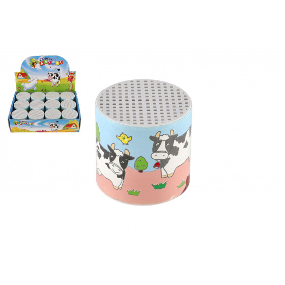 Teddies Blechdose Kuhgeräusch Kunststoff 6x6cm