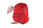PIXIE CREW Plecak dziecięcy PIXIE CREW, czerwony materiał w białe kropki, mały panel