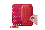 PIXIE CREW Kreatywne XL etui na drobiazgi czerwona tkanina z białymi kropkami