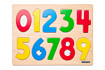 Woody Puzzle planszowe cyfry z biedronkami