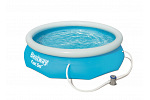 Bestway Nadzemní bazén kruhový Fast Set, kartušová filtrace, průměr 3,05m, výška 76cm