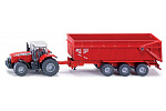 SIKU Farmer - ciągnik Massey Ferguson z przyczepą, skala 1:87