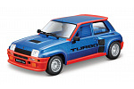 Bburago - Auta HOBBY, Renault 5 Turbo, modrá metalíza-červená, 1:24