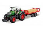 Bburago - FARMLAND, Traktor Fendt 1050 s přívěsem na balíky, 10 cm