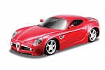 Bburago - Auta HOBBY, Alfa 8C Competizione (2007), červená metalíza, 1:32