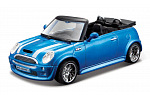 Bburago - Auta HOBBY, MINI COOPER S Cabriolet, modrá metalíza,1:32
