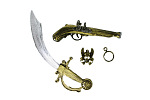 Rappa Zestaw piracki z pistoletem i szablą