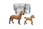 Rappa Zestaw Horse 2 szt. z ogrodzeniem brązowy z białą plamką