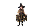 Rappa Kostium dziecięcy czarownica czarno-złota (S)
