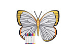 Rappa Skrzydła motyla do kolorowania żółte