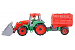 Lena Traktor Lena Truxx z przyczepą na siano, karton dekoracyjny
