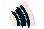 Scalextric Przedłużenie toru Scalextric SCALEXTRIC C8206 - Promień 2 łuku 45° (2 szt.)