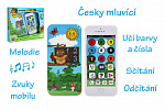 Teddies Telefon edukacyjny Mądrych Sów z plastikową obudową na baterie z dźwiękiem w pudełku 22x18x3,5cm 12m+