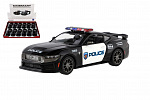 Teddies Auto Kinsmart 2024 Ford Mustang Dark Horse Policja 1:38 metal/plastik 13cm na napęd zwrotny