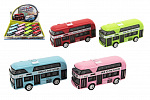 Teddies Dwupoziomowy autobus chowany z metalu/plastiku 9,5 cm w 4 kolorach