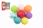 Teddies Zestaw 9 piłek o gumowej fakturze 6-7cm w pudełku 29x26x7cm 6m+