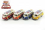 Teddies Bus Kinsmart Volkswagen Klasyczny metalowy 13cm wysuwany zestaw 4 kolory