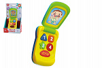 Teddies Telefon Pluszowy Mobilny plastikowy 14cm na baterie z dźwiękiem i światłem na karcie 11x20x5,5cm 18m+