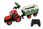 Teddies Traktor Zetor RC z przyczepą plastikowy 42cm 2,4GHz akumulator + baterie z dźwiękiem w pudełku