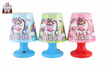 Teddies Lampa stołowa Mini Unicorn Teddies plastikowa 8x11cm na baterie 3 kolory 12 szt. w pudełku