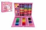 Teddies Zestaw do malowania - Art box kreatywny zestaw z jednorożcem 160 sztuk w plastikowej walizce 34x27x3,5cm