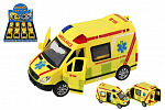 Teddies Auto záchranáři, ambulance plast 14,5cm na baterie se světlem, zvukem na setrvačník