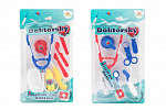 Teddies Zestaw pluszowy lekarz/lekarz plastikowy 2 rodzaje na karcie 20x36x4cm