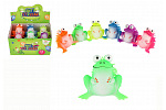 Teddies Żaba antystresowa ściskana silikonowa 8x9cm 6 kolorów w woreczku 12 sztuk w pudełku