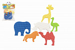 Naklejki wodne ZOO/Safari kawałki pianki 6 szt. w woreczku 14x21cm