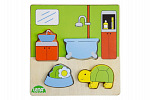 Lena Wkładka/Puzzle drewniana łazienka w pudełku 14x20x2cm 18m+